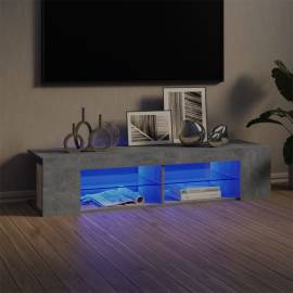 Comodă tv cu lumini led, gri beton, 135x39x30 cm