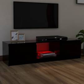 Comodă tv cu lumini led, negru, 140x40x35,5 cm, 6 image