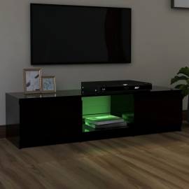 Comodă tv cu lumini led, negru, 140x40x35,5 cm, 4 image