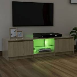 Comodă tv cu lumini led, stejar sonoma, 140x40x35,5 cm, 4 image