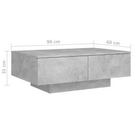 Măsuță de cafea, gri beton, 90x60x31 cm, pal, 7 image