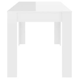 Masă de bucătărie, alb extralucios, 140x74,5x76 cm, pal, 4 image