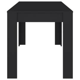 Masă de bucătărie, negru, 140x74,5x76 cm, pal, 4 image