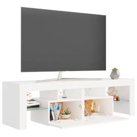 Comodă tv cu lumini led, alb, 140x35x40 cm, 6 image