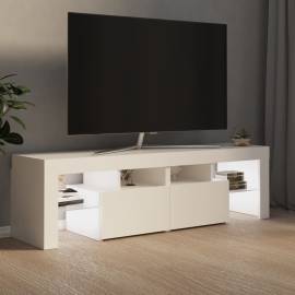 Comodă tv cu lumini led, alb, 140x35x40 cm, 3 image