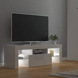 Comodă tv cu lumini led, alb extralucios, 120x35x40 cm, 5 image