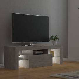 Comodă tv cu lumini led, gri beton, 120x35x40 cm, 5 image
