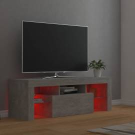 Comodă tv cu lumini led, gri beton, 120x35x40 cm, 6 image