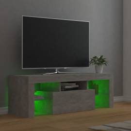 Comodă tv cu lumini led, gri beton, 120x35x40 cm, 7 image