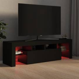 Comodă tv cu lumini led, negru, 140x35x40 cm, 5 image