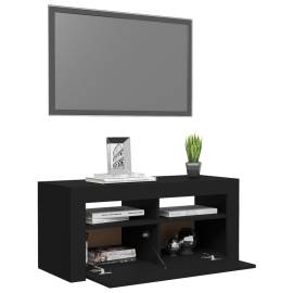 Comodă tv cu lumini led, negru, 90x35x40 cm, 6 image