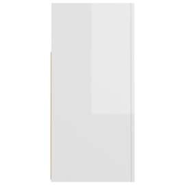 Servantă cu lumini led, alb extralucios, 80x35x75 cm, 10 image