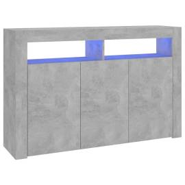 Servantă cu lumini led,gri beton, 115,5x30x75 cm, 2 image