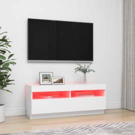 Comodă tv cu lumini led, alb, 100x35x40 cm, 3 image