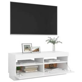 Comodă tv cu lumini led, alb, 100x35x40 cm, 7 image