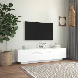 Comodă tv cu lumini led, alb, 160x35x40 cm, 4 image