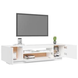 Comodă tv cu lumini led, alb, 160x35x40 cm, 6 image