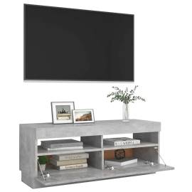 Comodă tv cu lumini led, gri beton, 100x35x40 cm, 7 image