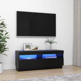 Comodă tv cu lumini led, negru, 100x35x40 cm