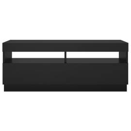 Comodă tv cu lumini led, negru, 100x35x40 cm, 10 image