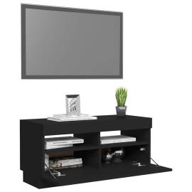 Comodă tv cu lumini led, negru, 80x35x40 cm, 6 image