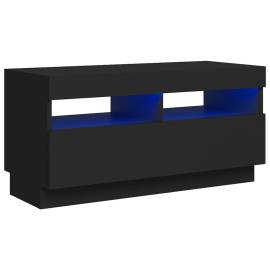 Comodă tv cu lumini led, negru, 80x35x40 cm, 2 image