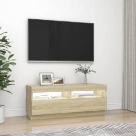 Comodă tv cu lumini led, stejar sonoma, 100x35x40 cm, 5 image