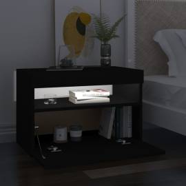 Comode tv cu lumini led, 2 buc., negru, 60x35x40 cm, 3 image