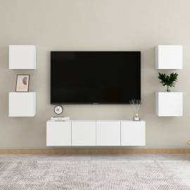 Dulap tv montaj pe perete, alb, 30,5x30x30 cm, 6 image
