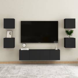 Dulap tv montaj pe perete, negru, 30,5x30x30 cm, 5 image