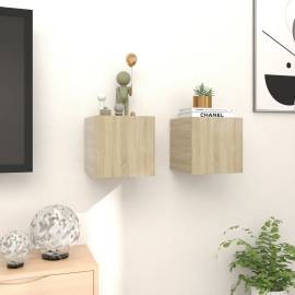 Dulapuri tv montaj pe perete 2 buc. stejar sonoma 30,5x30x30 cm, 3 image