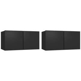 Dulapuri tv suspendate, 2 buc., negru, 60x30x30 cm, 2 image