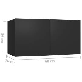 Dulapuri tv suspendate, 3 buc., negru, 60x30x30 cm, 9 image