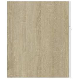 Dulap de chiuvetă, alb și stejar sonoma, 100x38,5x46 cm, pal, 7 image