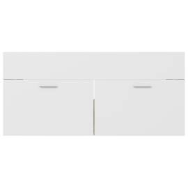 Dulap de chiuvetă, alb și stejar sonoma, 100x38,5x46 cm, pal, 6 image