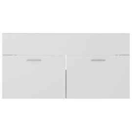 Dulap de chiuvetă, alb și stejar sonoma, 90x38,5x46 cm, pal, 5 image