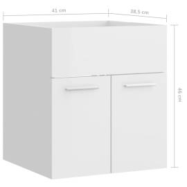 Dulap de chiuvetă, alb extralucios, 41x38,5x46 cm, pal, 8 image