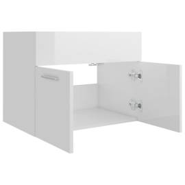 Dulap de chiuvetă, alb extralucios, 60x38,5x46 cm, pal, 7 image