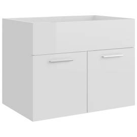 Dulap de chiuvetă, alb extralucios, 60x38,5x46 cm, pal, 2 image