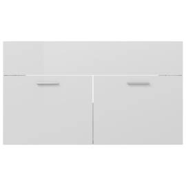 Dulap de chiuvetă, alb extralucios, 80x38,5x46 cm, pal, 5 image