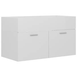Dulap de chiuvetă, alb extralucios, 80x38,5x46 cm, pal, 2 image