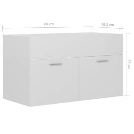 Dulap de chiuvetă, alb extralucios, 80x38,5x46 cm, pal, 8 image