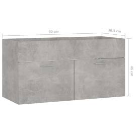 Dulap de chiuvetă, gri beton, 90x38,5x46 cm, pal, 8 image
