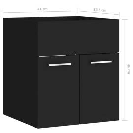 Dulap de chiuvetă, negru, 41x38,5x46 cm, pal, 8 image