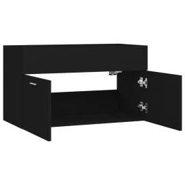 Dulap de chiuvetă, negru, 80x38,5x46 cm, pal, 7 image
