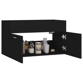 Dulap de chiuvetă, negru, 80x38,5x46 cm, pal, 4 image