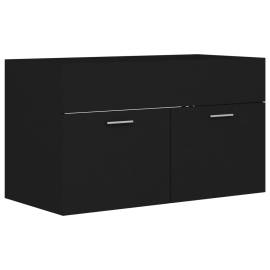 Dulap de chiuvetă, negru, 80x38,5x46 cm, pal, 2 image