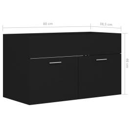 Dulap de chiuvetă, negru, 80x38,5x46 cm, pal, 8 image