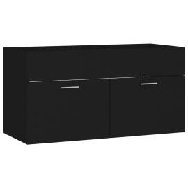 Dulap de chiuvetă, negru, 90x38,5x46 cm, pal, 2 image