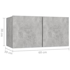 Dulapuri tv suspendate, 2 buc., gri beton, 60x30x30 cm, 9 image